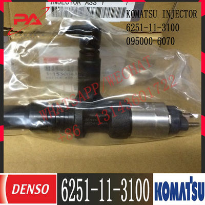 6251-11-3100 iniettore di combustibile diesel del motore di KOMATSU PC400-8 6D125E 6251-11-3100 095000-6070